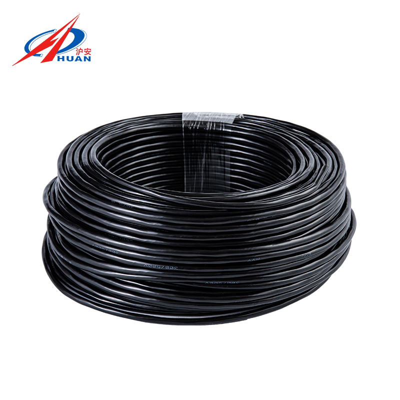 Cable flexible con núcleo de cobre y cubierta negra para RVV (ecológico, retardante de llama y resistente a los rayos UV)