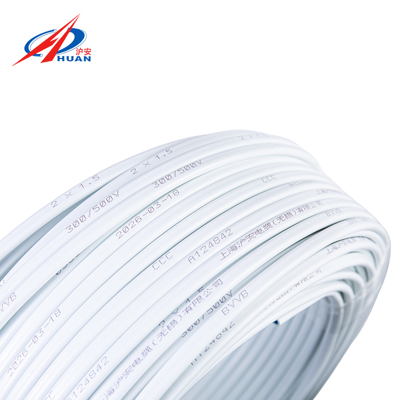 Cable rígido con núcleo de cobre revestido de PVC plano BVVB para uso doméstico
